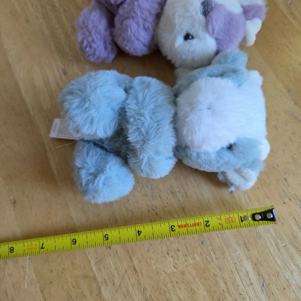 Lot of 3 Eco Ebba Aurora Plush Rattles 6 inch Willow Fawn Coby Cow Milo Monkey